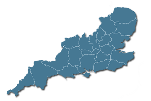 Southern England area map