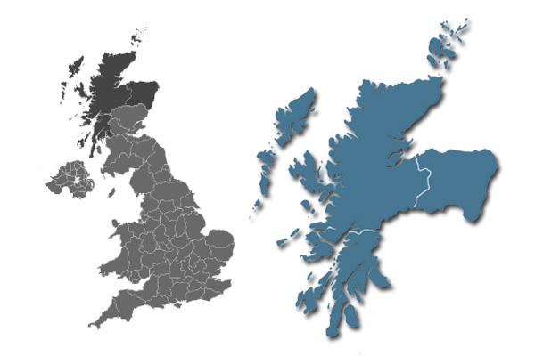 Northern Scotland and the Highlands area map